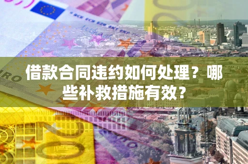 武汉借款合同违约如何处理？哪些补救措施有效？
